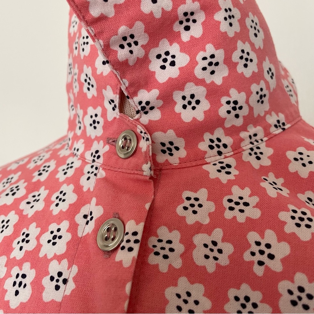 Marimekko Floral Button-Up Top in Coral Pink and White size M - Picture 4 of 12
